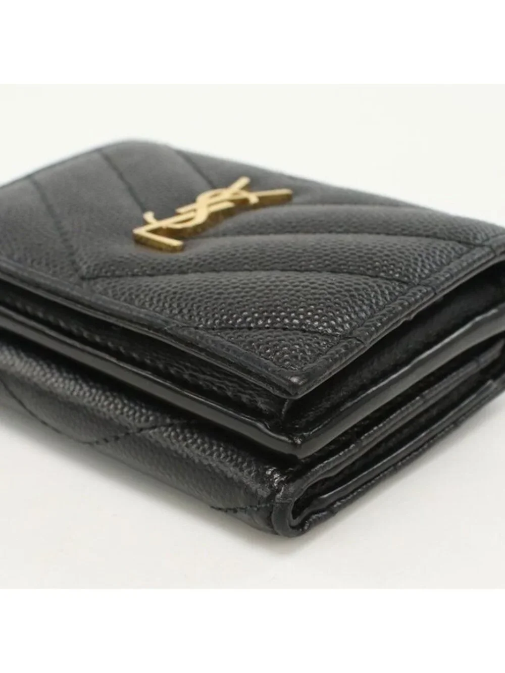 Saint Laurent Origami Tiny Wallet YSL Monogram Trifold Calf - Picture 7 of 7